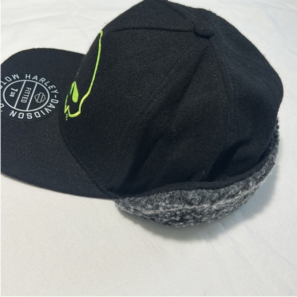 Harley-Davidson Large Hat Willie G Skull Fitted Flap Hat Black Beauty 7 3/8 NWT - Picture 4 of 11